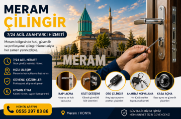 Meram çilingir~7/24 acil oto araba ev daire çelik Kap